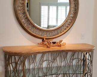 Marble top Entry Table with Mirror
