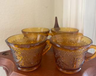 Vintage Tiara Indiana Glass amber dishes