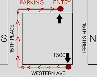 Note that the entrance is in the back of the building! 