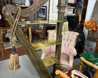 Unique harp shelf
