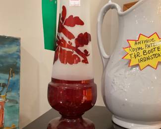 Bohemian Czech ruby hand blown glass vase $20 + tax