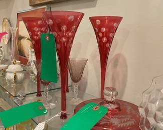 Hunagarian trumpet glass set $120 + tax