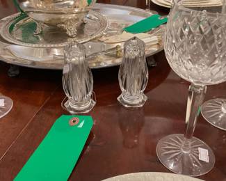 Crystal salt and pepper shakers $12 + tax