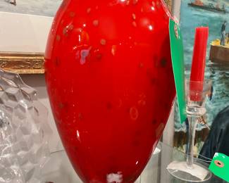 Italian art glass Murano style vase $100 + tax