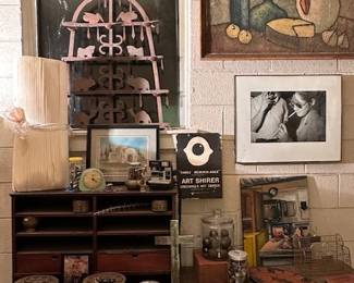 brass boxes and cups, decorative housewares, polaroid, trinket boxes