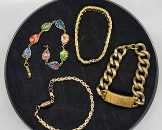 4 VTG Goldcolored Bracelets 