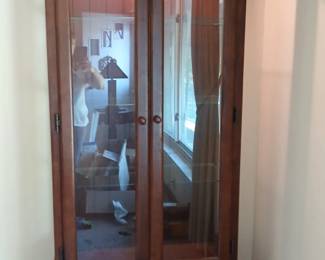 ORLEANS Furniture Solid Cherry Wood 3 Shelf Curio Cabinet