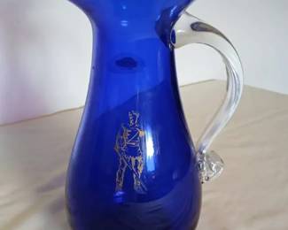 Blue Blenko Mountaineer Pitcher