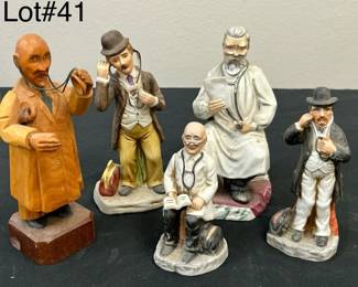 Porcelain figurines, specifically featuring doctors.
