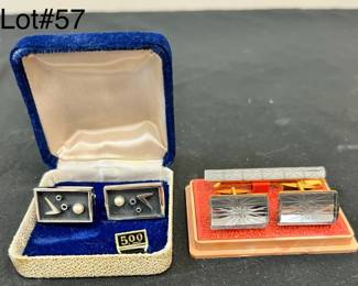 Cuff links and Tie Clip Set