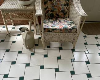 Heavy spring seat wicker chair 45