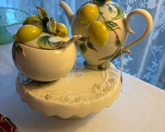 Franz Lemon Jam Jar and Tea Pot