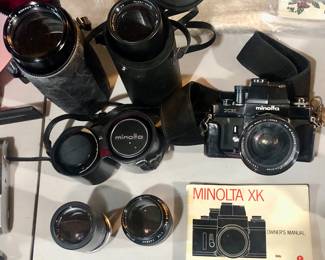 Minolta XK camera and several lenses