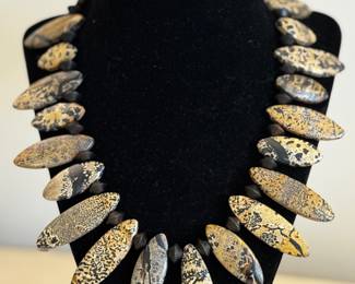 Bold Artisan Leopard Jasper Statement Necklace
