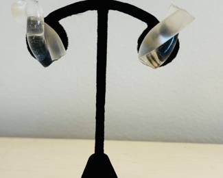 Lucite/Acrylic Swirl Clip On Earrings