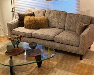 3 cushion sofa, attributed to Edward Wormley for Dunbar. *
(Noguchi table is excluded from sale.)