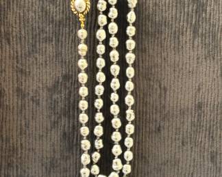 Authentic Chanel Long Baroque Pearl Necklace