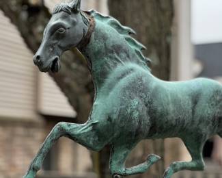 Copper Running Horse Weathervane - Natural Patina
