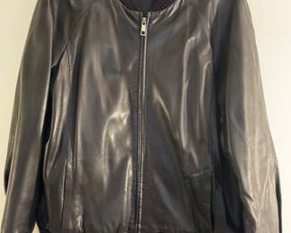 Vakko Genuine Leather Bomber Jacket