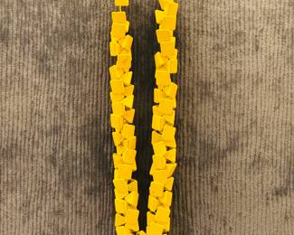 Vintage Geometric Yellow Bead Necklace