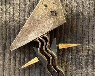 Brutalist Modernist Mixed - Metal Brooch
