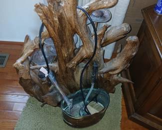 crazy driftwood and copper water fountain