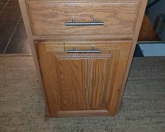 misc. oak kitchen cabinet, single and triple
