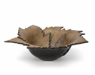 Wizard of Clay Grape Leaf Bowl