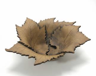 Wizard of Clay Grape Leaf Bowl
