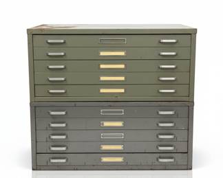 Vintage Stacor 2-Piece Flat Filing Cabinet