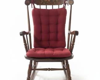 Vintage Fruit Basket Stenciled Rocking Chair