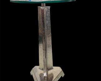 Metal table glass top