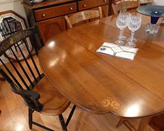 #27  Hitchcock Drop Leaf Table w/2 Leafs & 6 Chairs   88"Wx42"Dx30"H   $795