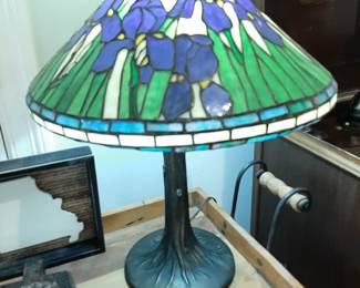 #13  Blue Iris Table Lamp 16"Dx22"H   $75