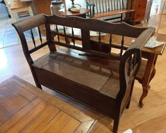 #39  Antique Bench w/Storage 35"Wx15"Dx12"H  $475