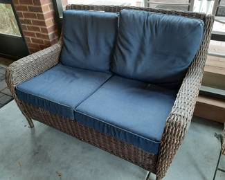 #34  Hampton Bay Wicker Loveseat 52"Wx35"Dx36"H   $145