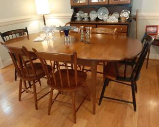 #27  Hitchcock Drop Leaf Table w/2 Leafs & 6 Chairs   88"Wx42"Dx30"H   $795