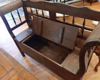 #39  Antique Bench w/Storage 35"Wx15"Dx12"H  $475