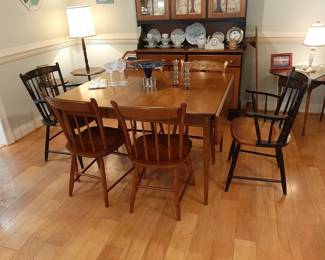 #27  Hitchcock Drop Leaf Table w/2 Leafs & 6 Chairs   88"Wx42"Dx30"H   $795