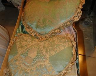 Vintage Lace Heart Pillows