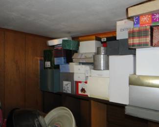 Mostly empty boxes that go to many of the items on display upstairs