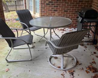Metal and Glass Patio Set 