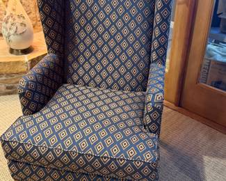 Blue Wing Back Chairs 