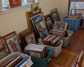 Large Collection of Posters, Wall Decor - baseball, automobile, westerns, advertisements including liquor 