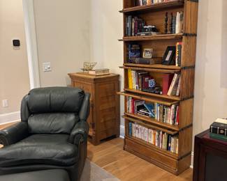 Leather chair and ottoman 