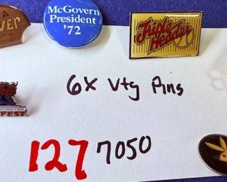 6x Vintage Pins 