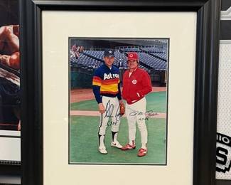 Signed large photo, Nolan Ryan and Pete Rose