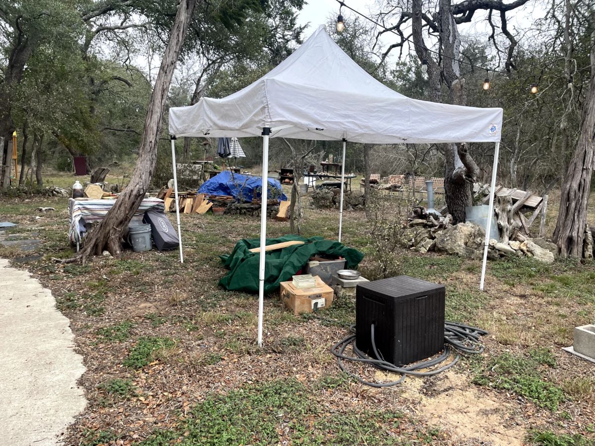 $1 bins. Tools, yard art