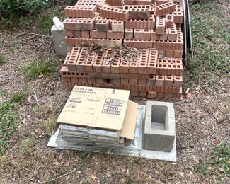 bricks old and new, glass tiles
