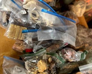 wood art, some stones, artist made pieces